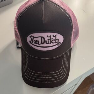 Von Dutch Pink and Brown Mesh Cap